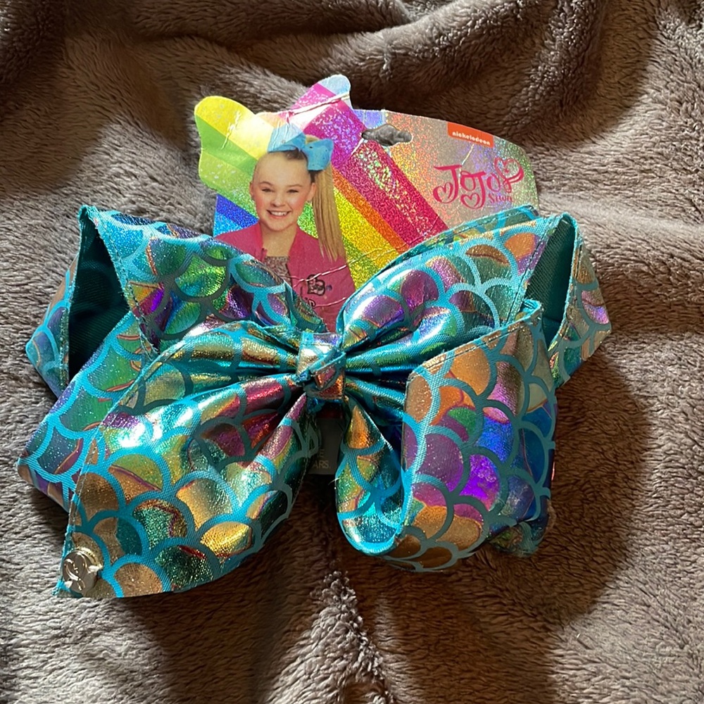 Jojo Siwa Blue/Gold/Purple Metallic Mermaid Bow